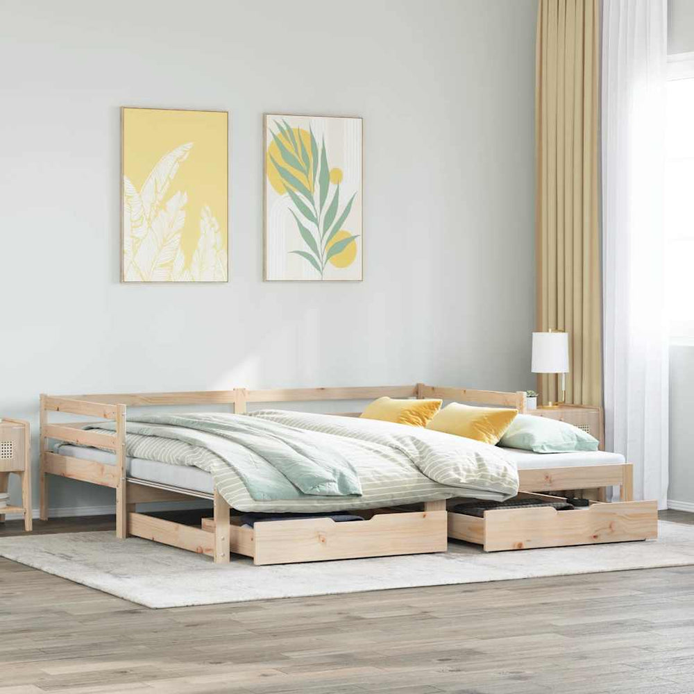 Ausziehbares Tagesbett mit Schubladen 90x190 cm
