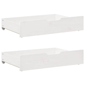 Ausziehbares Tagesbett mit Schubladen Weiß 90x190 cm