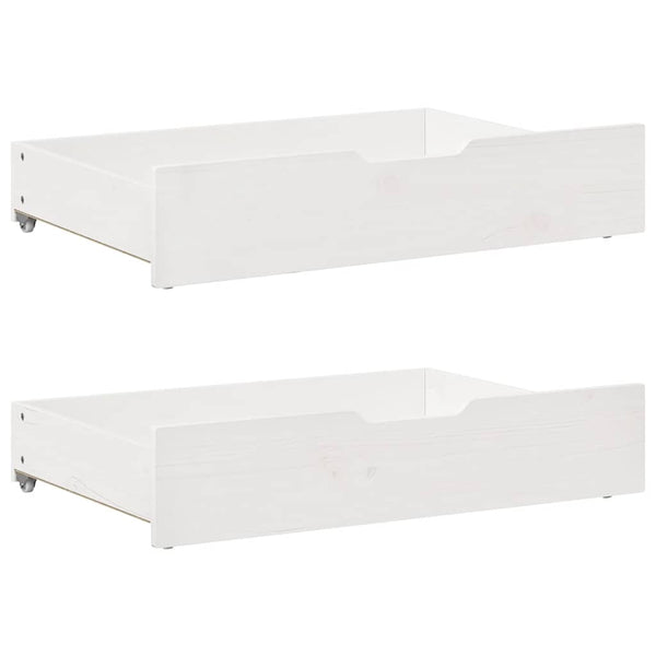Ausziehbares Tagesbett mit Schubladen Weiß 80x200 cm