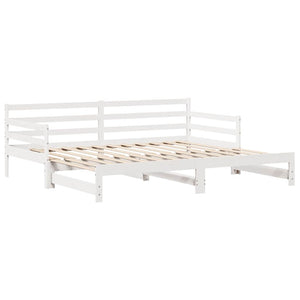 Ausziehbares Tagesbett mit Schubladen Weiß 90x200cm