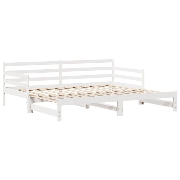 Ausziehbares Tagesbett mit Schubladen Weiß 90x200cm