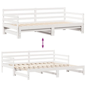 Ausziehbares Tagesbett mit Schubladen Weiß 90x200cm