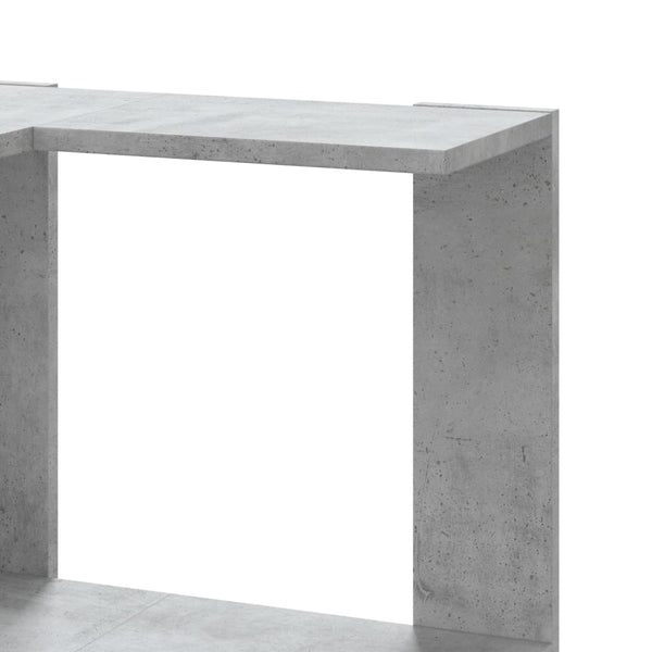 Eck-Bücherregal Betongrau 5 Böden