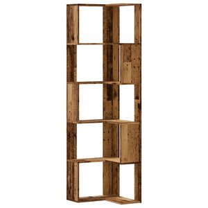 Eck Bücherregal Altholz-Optik, 5 Böden