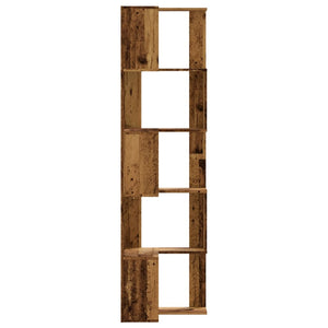 Eck Bücherregal Altholz-Optik, 5 Böden