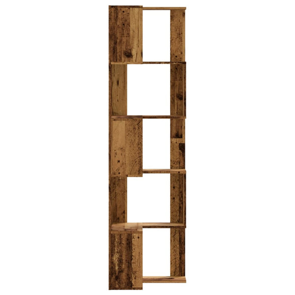 Eck Bücherregal Altholz-Optik, 5 Böden
