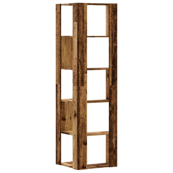 Eck Bücherregal Altholz-Optik, 5 Böden