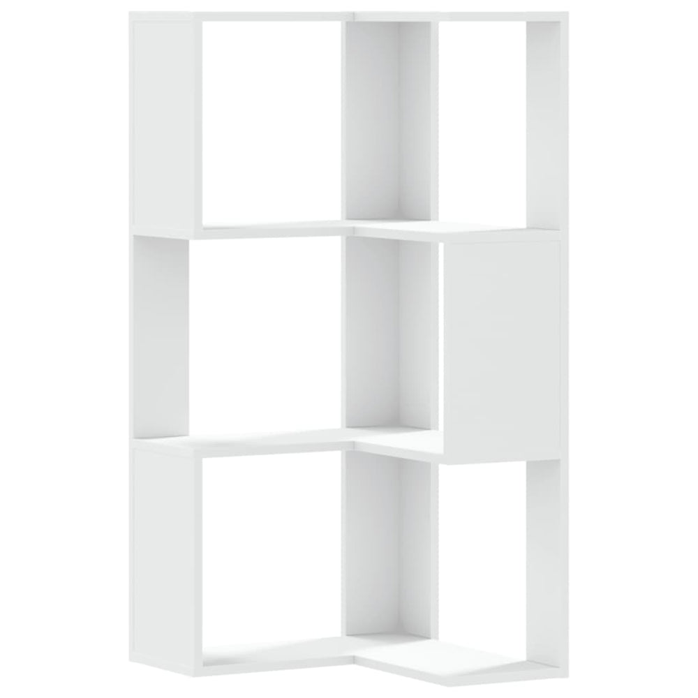 Eck Bücherregal Weiß, 3 Böden