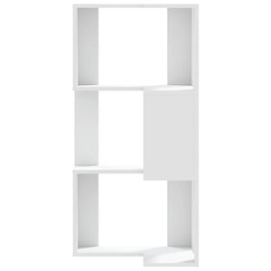 Eck Bücherregal Weiß, 3 Böden