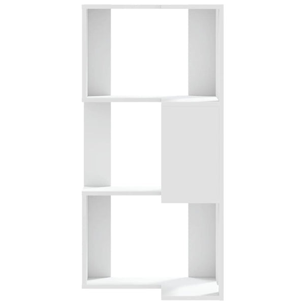 Eck Bücherregal Weiß, 3 Böden