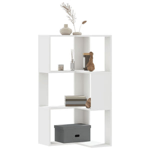 Eck Bücherregal Weiß, 3 Böden