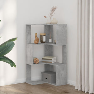 Eck-Bücherregal Betongrau 3 Böden