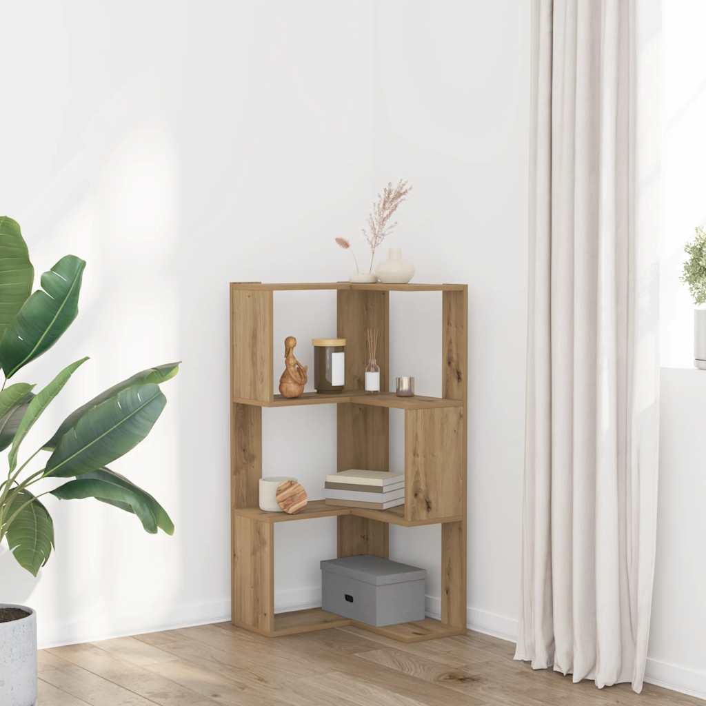 Eck-Bücherregal, 3 Böden, Artisan Eiche