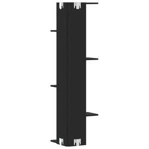 Schwarzes Wand-Eckregal, 140 cm hoch