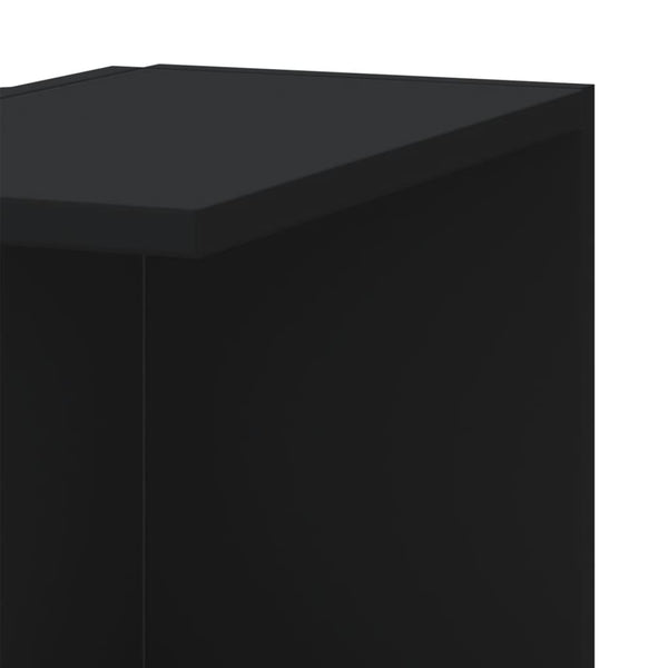 Schwarzes Wand-Eckregal, 140 cm hoch
