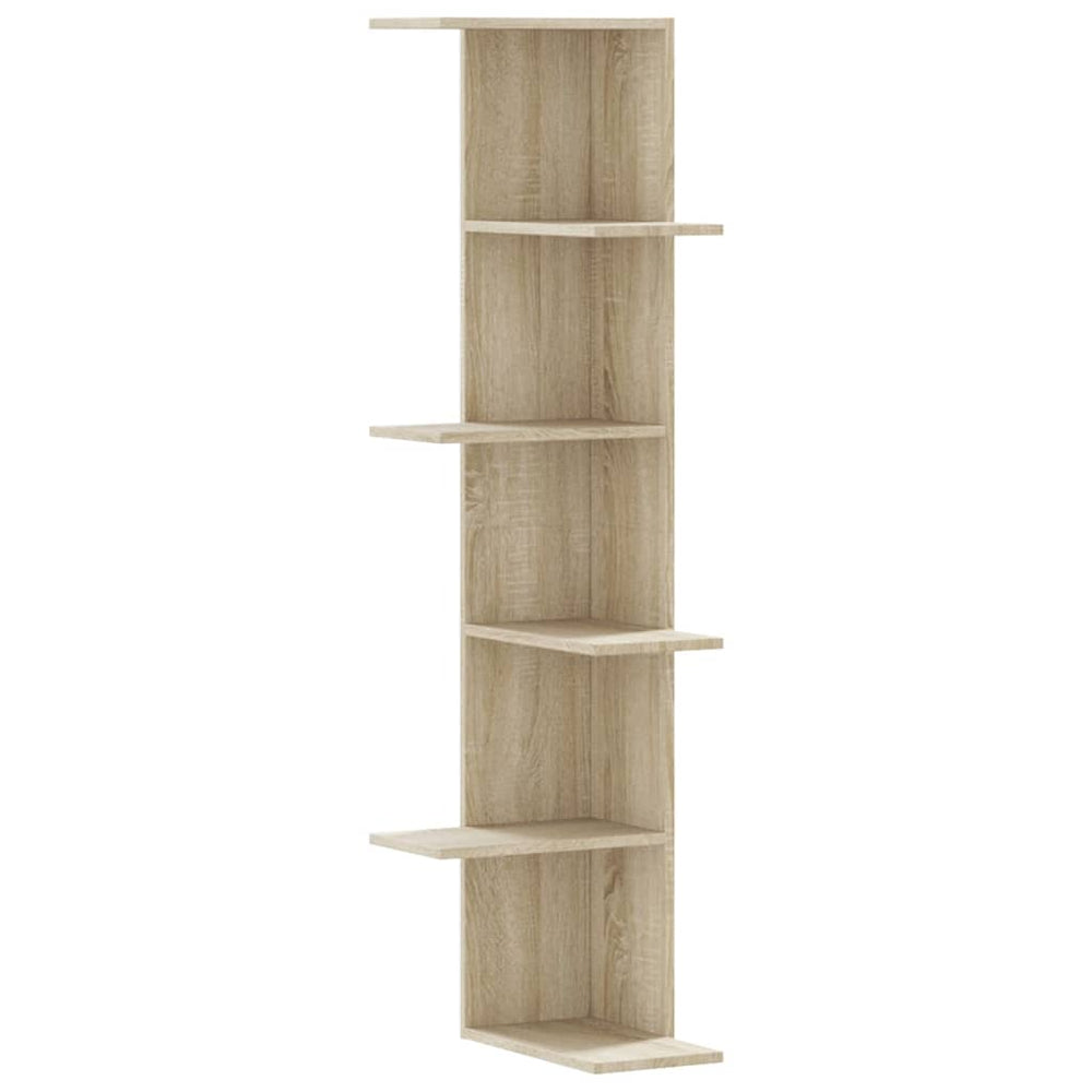Sonoma Eiche Wand-Eckregal, 140 cm