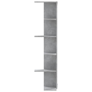 Betongraues Wand-Eckregal, 140 cm