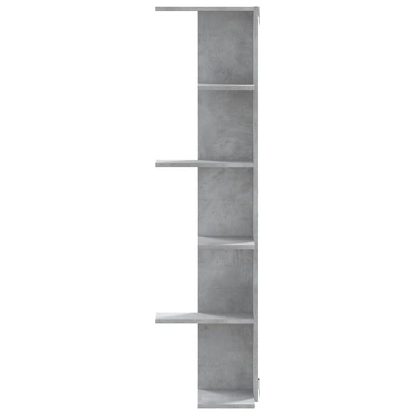 Betongraues Wand-Eckregal, 140 cm