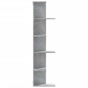 Betongraues Wand-Eckregal, 140 cm