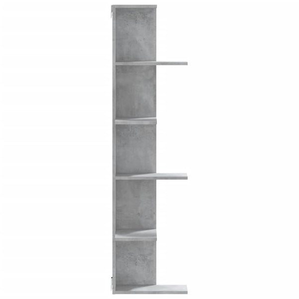 Betongraues Wand-Eckregal, 140 cm