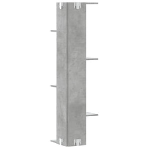 Betongraues Wand-Eckregal, 140 cm