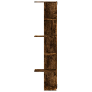 Räuchereiche Wand-Eckregal, 140 cm