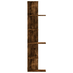 Räuchereiche Wand-Eckregal, 140 cm