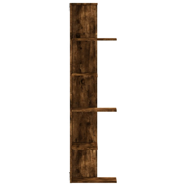 Räuchereiche Wand-Eckregal, 140 cm