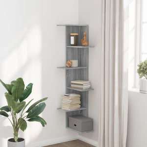 Eck-Wandregal Grau Sonoma 140cm