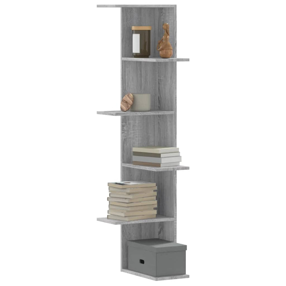 Eck-Wandregal Grau Sonoma 140cm