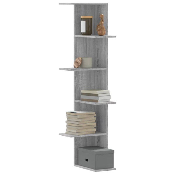 Eck-Wandregal Grau Sonoma 140cm