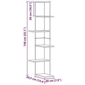 Eck-Wandregal Artisan Eiche 140cm
