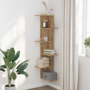 Eck-Wandregal Artisan Eiche 140cm