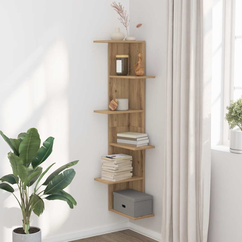 Eck-Wandregal Artisan Eiche 140cm