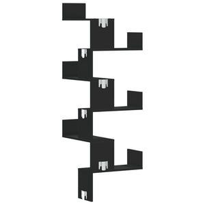 Schwarzes Eck-Wandregal 45x45x147 cm