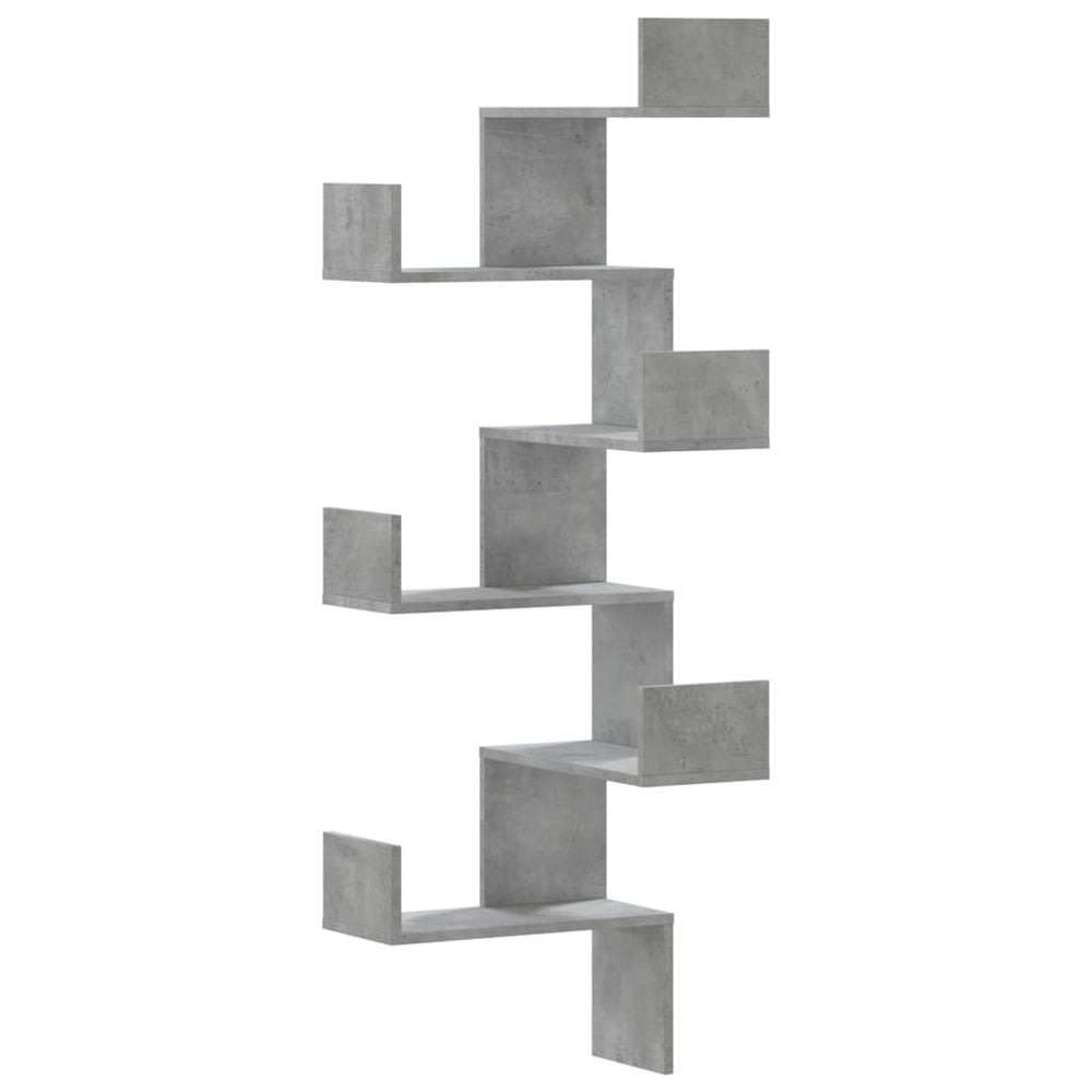 Betongraues Wand-Eckregal 45x45x147 cm