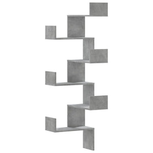 Betongraues Wand-Eckregal 45x45x147 cm