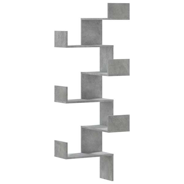 Betongraues Wand-Eckregal 45x45x147 cm