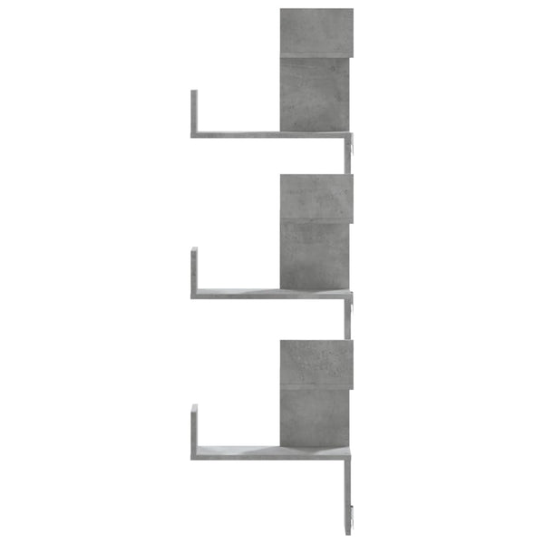 Betongraues Wand-Eckregal 45x45x147 cm