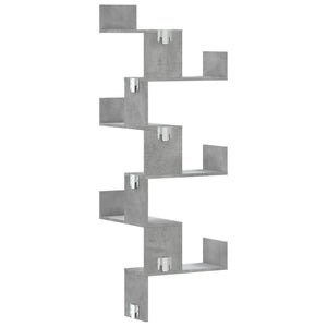 Betongraues Wand-Eckregal 45x45x147 cm