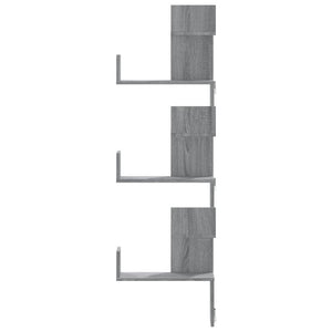 Eck-Wandregal Grau Sonoma 45x45x147 cm