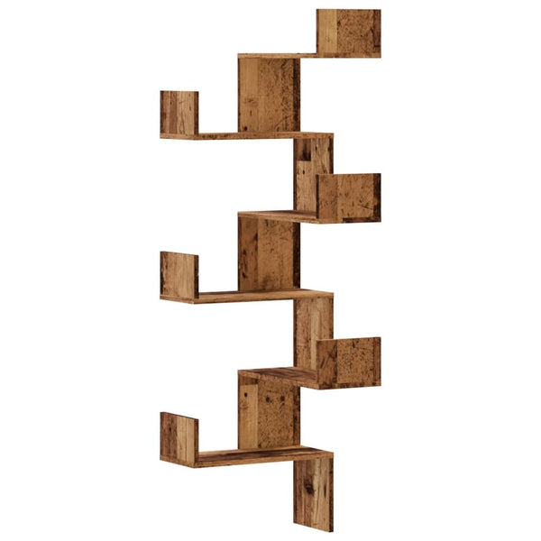 Wand-Eckregal Altholz-Optik 147 cm