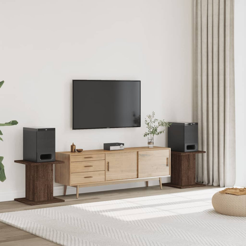 Lautsprecherständer Braun Eichenoptik (2er Set)