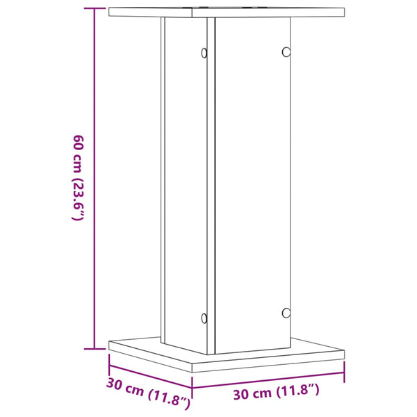 Lautsprecherständer 2er Set Räuchereiche 60cm