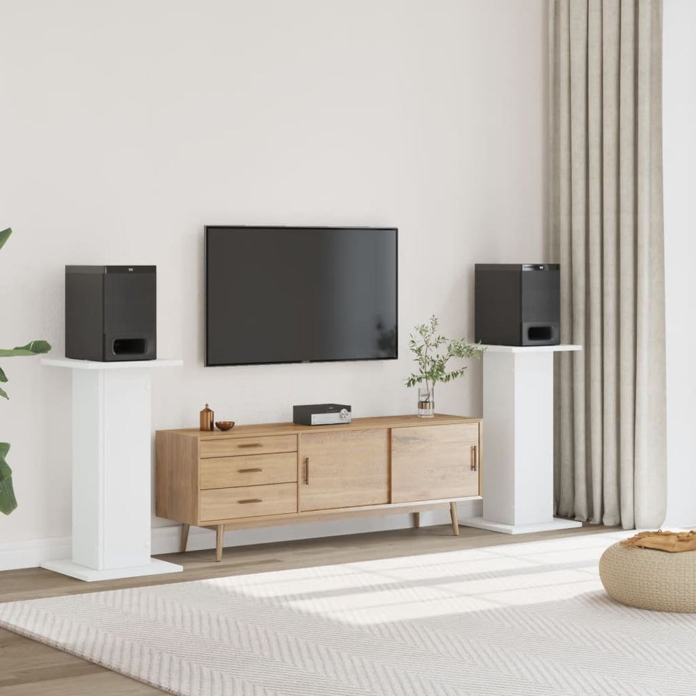 Lautsprecherständer Weiß Holz 2er-Set