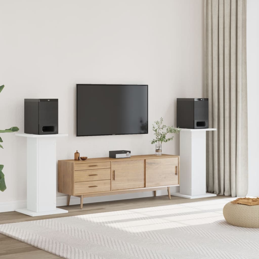 Lautsprecherständer Weiß Holz 2er-Set
