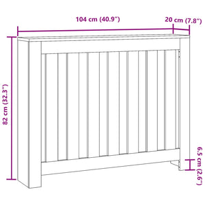 Schwarze Heizkörperverkleidung 104 cm
