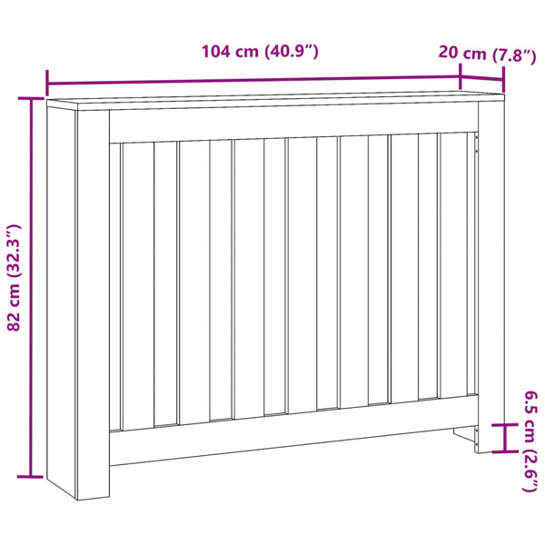 Schwarze Heizkörperverkleidung 104 cm