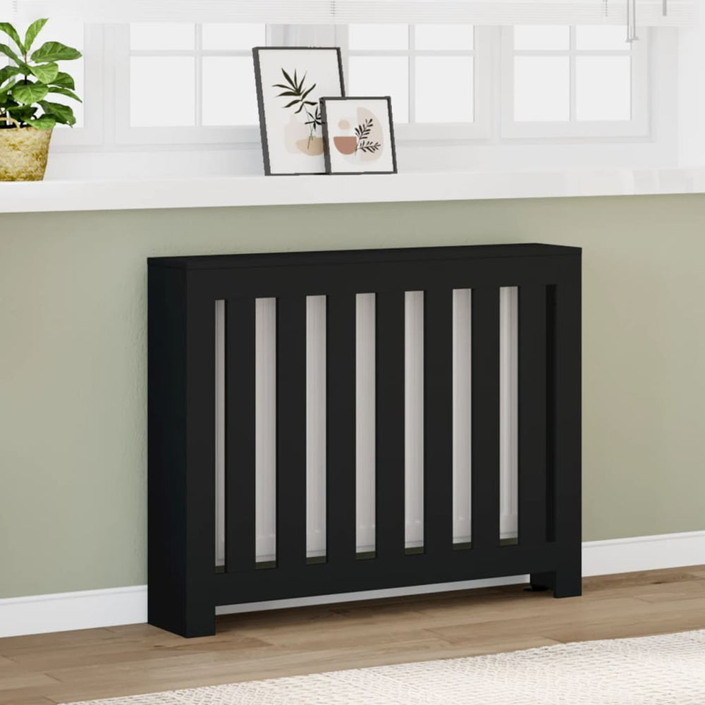 Schwarze Heizkörperverkleidung 104 cm