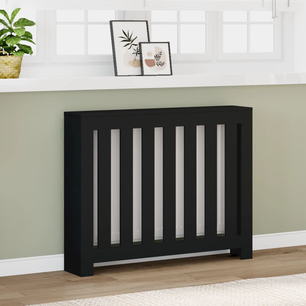 Schwarze Heizkörperverkleidung 104 cm